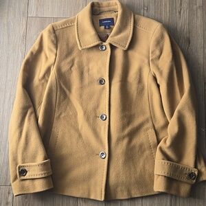 Lands' End Wool And Cashmere Blend Short Pea Coat